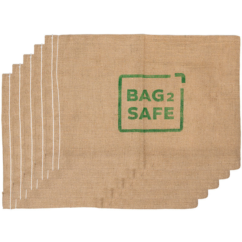 5er Set BAG 2 SAFE Jutesäcke mit Superabsorber