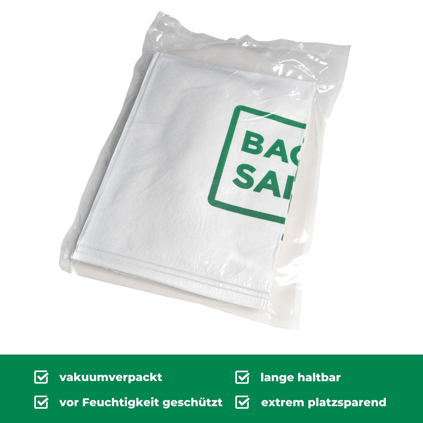 Vakuum Verpackung der BAG 2 SAFE Vliessäcke